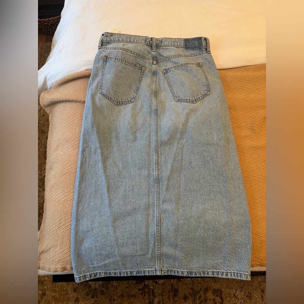Abercrombie & Fitch Light Blue Denim Midi Skirt - Picture 5 of 5